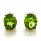 Natural Amethyst Granat Peridot Blautopas Ohrstecker Earrings 925 Silber Oval