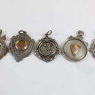5 x Antique / Vintage Hallmarked .925 STERLING SILVER Fobs / Medallions (39g)