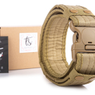 Breiter taktischer Militärgürtel Quick Release mit 5 cm Blockade beige SERGEJ JU